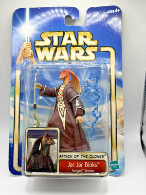 Hasbro 2002 Star Wars Attack of the Clones JAR JAR BINKS Gungan Senator
