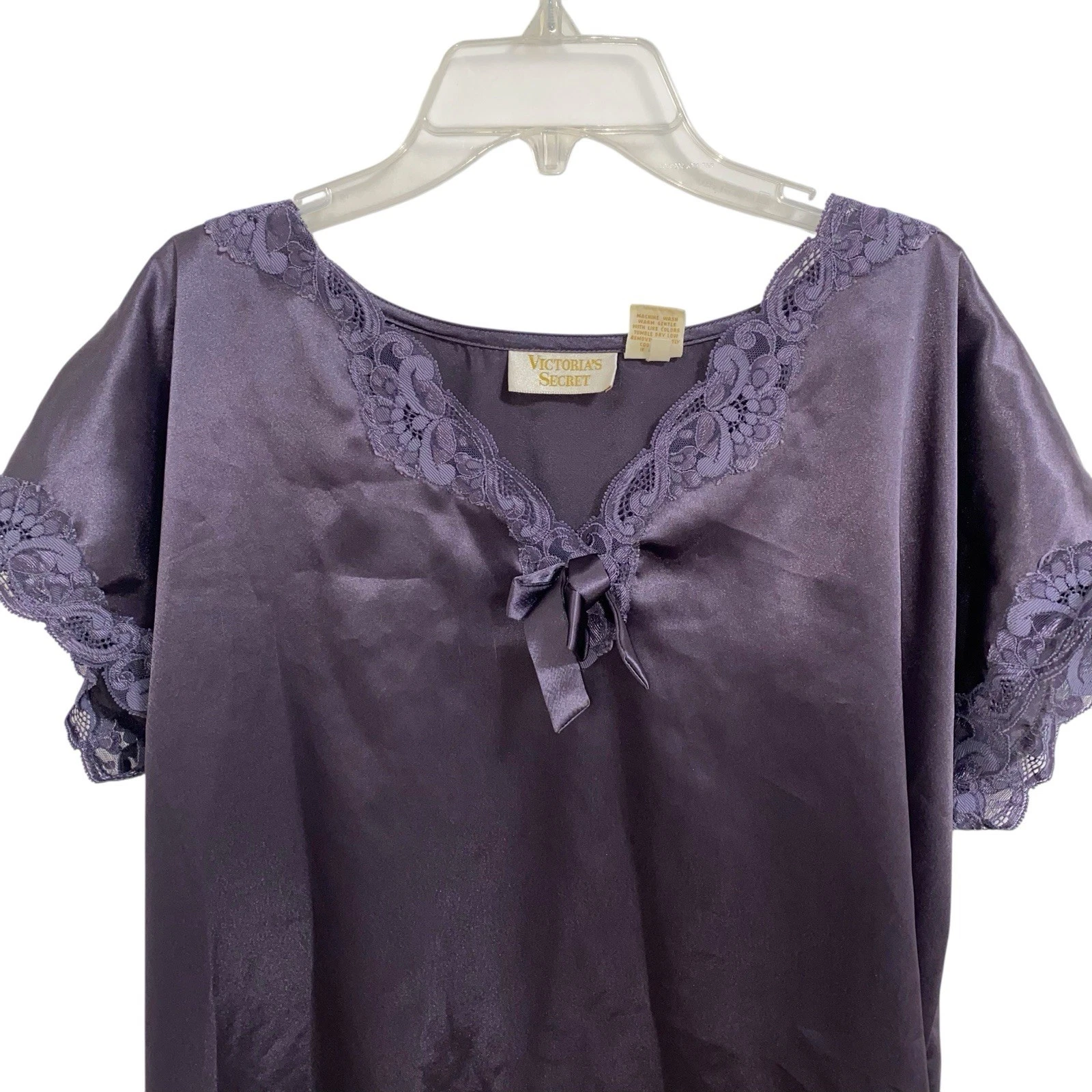 UNDERCOVER Camicia Victoria’s Secret vintage etichetta oro grigio slip taglia small petite