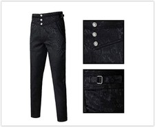 Mens Gothic Pants 2XL Cosplay Costume Trousers Steampunk Victorian Black NEW