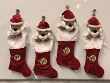 LOT OF 4 Buc-ee's Christmas 24” Plush Beaver Stockings, Fastens Shut/Close