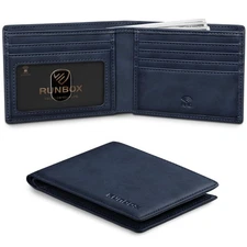 Wallet for Men Slim Leather Bifold RFID Blocking Minimalist Front Pocket Desi...