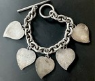 Vintage Chunky French Paris Charm Bracelet Sterling? Eiffel Tower France — photo 2