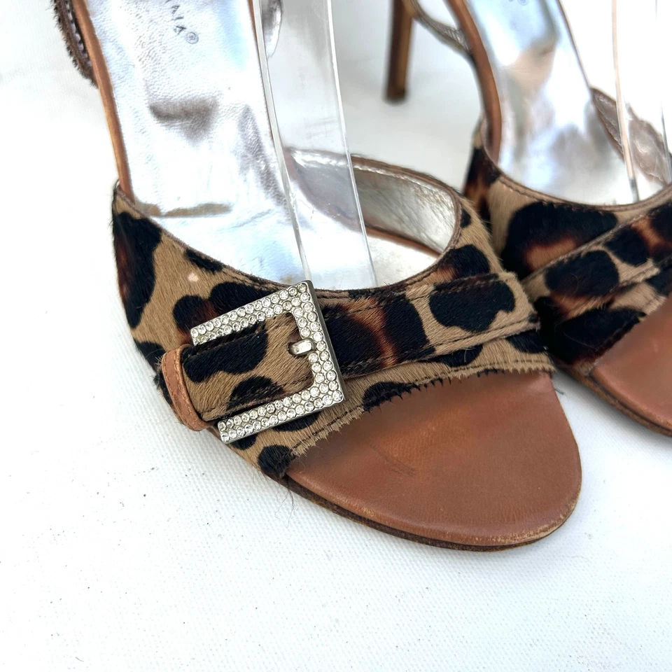 Tacones de leopardo vintage Y2K Dolce & Gabbana estrás 36 pelo de pony 6 Foto 2 de 4