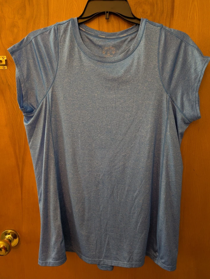 Lote de 2 Camisas Azules Talla Grande 1X Ropa Deportiva Calvin Klein Performance Tek... Foto 4 de 4