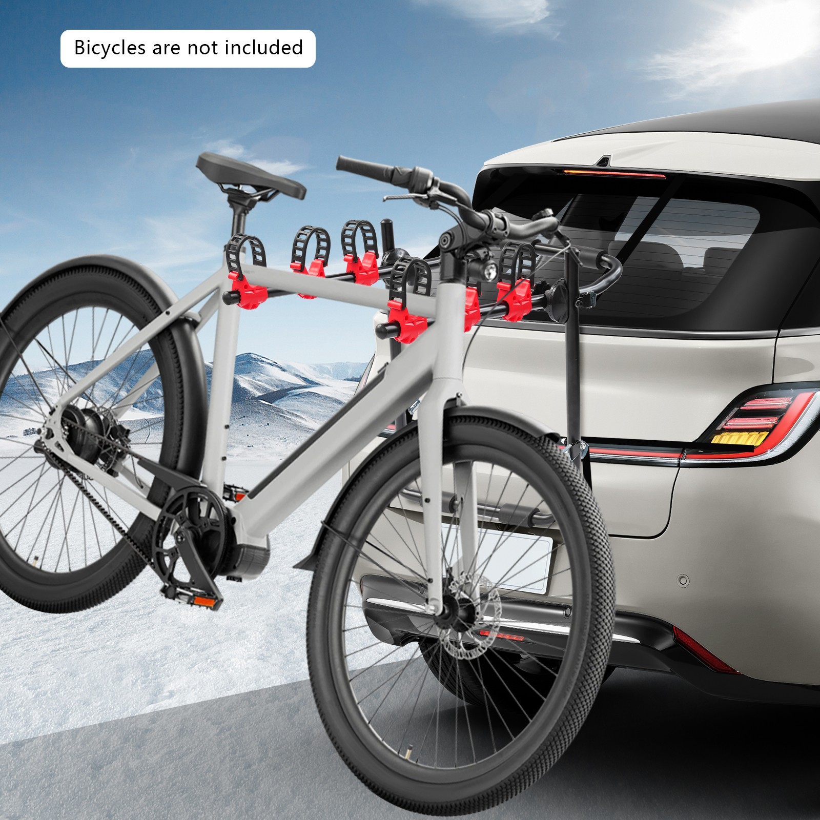 Bike Rack For Car Trunk-Mount 3-Bicycle Carrier Sedan Hatchb