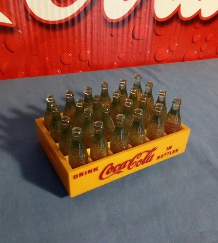 Coca-Cola Vintage Mini Plastic Crate w/bottles (from a Collector's Case)