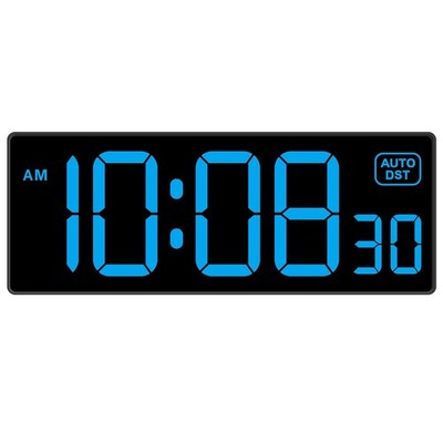LED Wall Clock Digital Clock with Seconds, Electric Plug in Large Big Numbers Cl