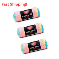 Red Heart Super Saver Yarn, 3 Pack, Retro Stripe 3 Count...