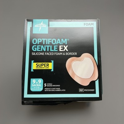 Medline MSCEX99EP Optifoam Gentle Ex Dressing 9  X 9  Sacral - Box of 5