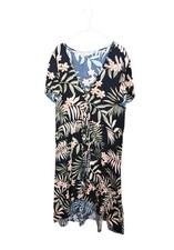 ISOBELLE Tropical Floral V-Neck Midi Dress - Plus Size 22