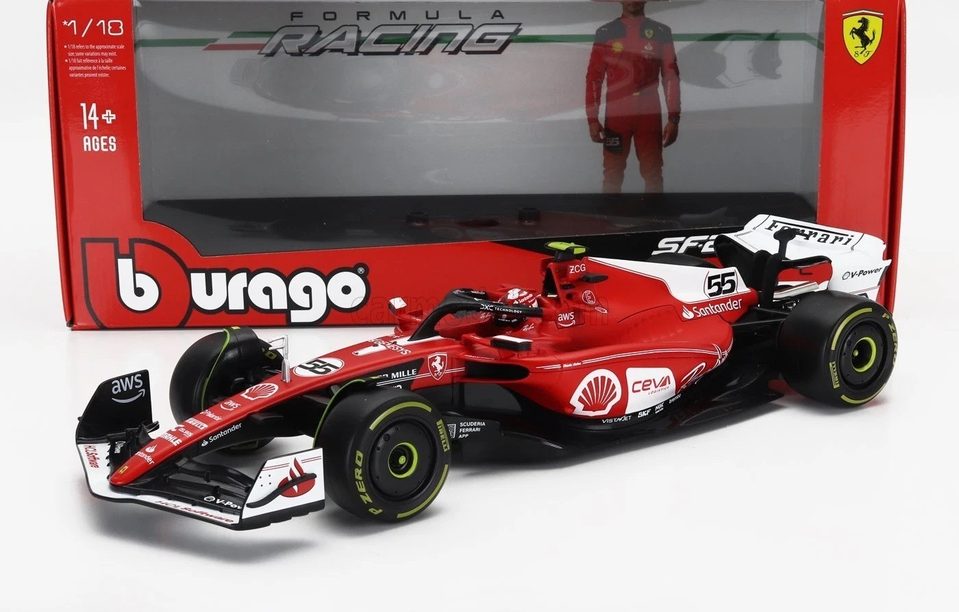 Voiture F1 Ferrari F23 Carlos Sainz Bburago 1/43 GP Las Vegas 2023