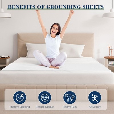 10% sliver fiber Grounding/Earthing flat bed Sheets with 2 cord+ 1 bracelet