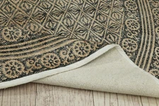 Round Area Rug Handmade Brown Cotton Dhurries Indoor Circle Home Decor Area Rug