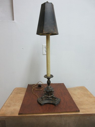 Fine Arts Lamp Co Faux Bronze Italian Regency Table Lamp w/ Shade Candle Stick B - Picture 6 of 8