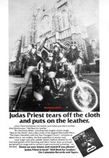 1978 Judas Priest 'Hell Bent On Leather' Release Music Industry Promo Reprint Ad