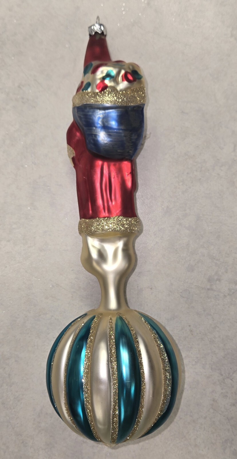 Vintage Rare Blown Glass Santa Christmas Ornament Hand Painted 9" | eBay
