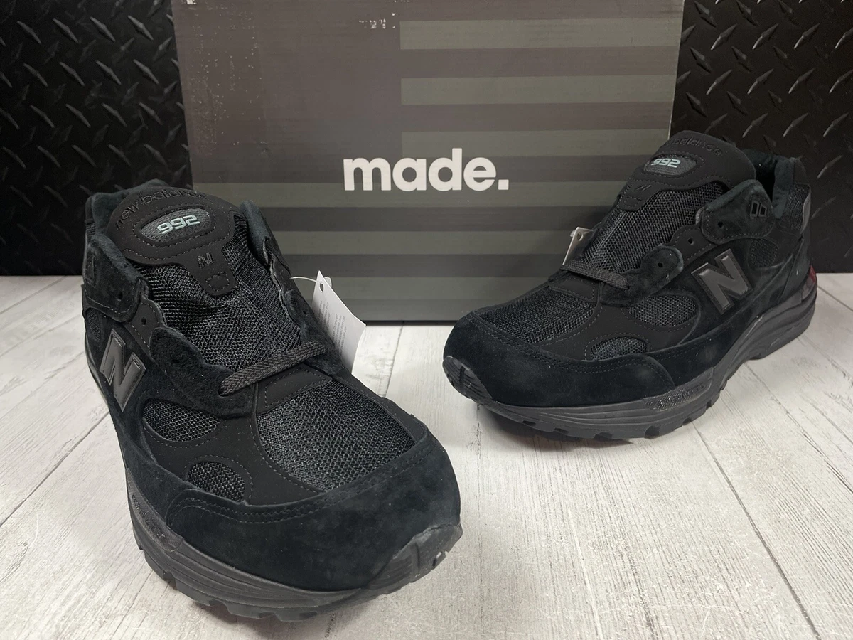 Size 14 - New Balance 992 Made in USA 'Triple Black' M992EA Mens ...