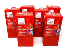 Home Accents Holiday 50 Mini Lights Multi-Color 10 ft 2in String  6-Boxes NEW