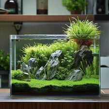 3 Gallon Glass Fish Tank Easy to Maintain Small Aquarium for Betta/Goldfish/Snai