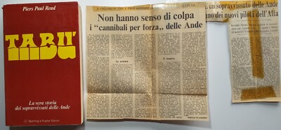 TABU LA VERA STORIA DEI SOPRAVVISSUTI DELLE ANDE-P.P.READ -CANNIBALISMO-ARTICOLI
