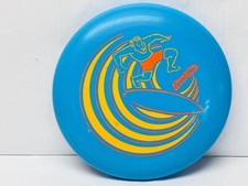 Vintage Wham-O Frisbee Flying Disc with Surfer Dude Blue  Yellow 1975 BIN 15