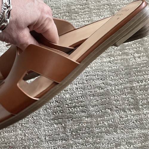 Slip On Shoes Women's Nina Slide Sandals Cognac Brown 6.5 M EUC Flats New Day - Picture 10 of 14
