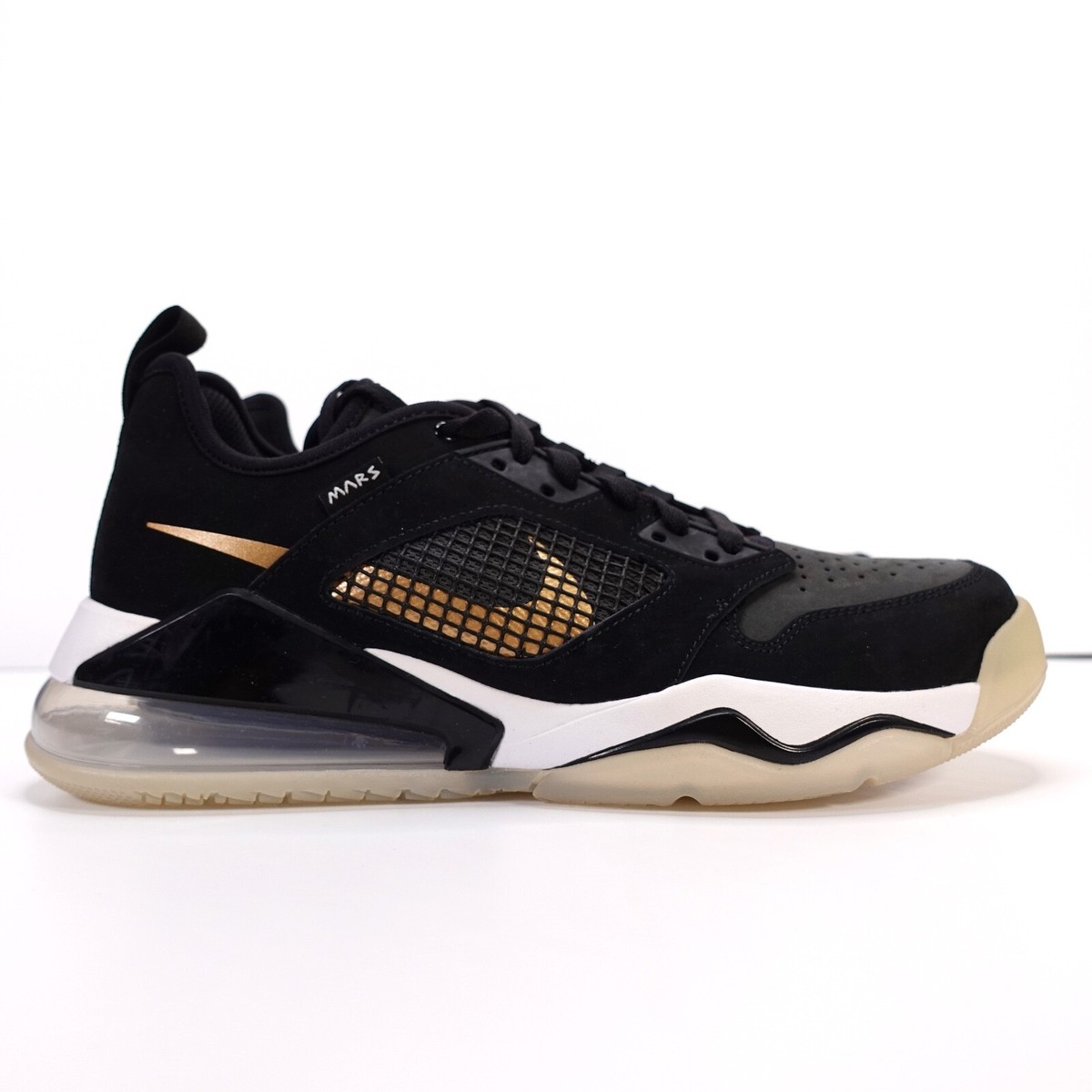 Nike Air Jordan Mars 270 Black Gold White CK1196-017 Men's Nike Air Jordan Mars 270 Black Gold White CK1196-017 Men's