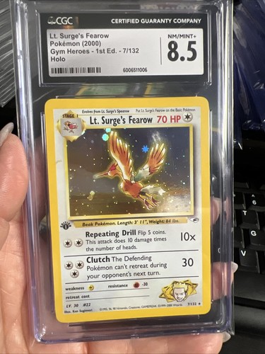 Lt. Surge's Fearow (1st Edition) graded CGC 8.5 for sale on eBay