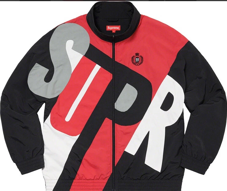 Veste de track moyenne  Supreme Big Letter noire flambant neuve édition limitée rare