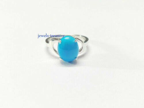 Bague Cocktail Argent 925 – Turquoise Naturelle Et Diamants, Coupe Baguette, Taille Ajustable