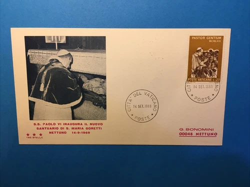INAUGURATION SANCTUARY OF S. MARIA GORETTI - VATICAN ENVELOPE FIRST DAY UNC