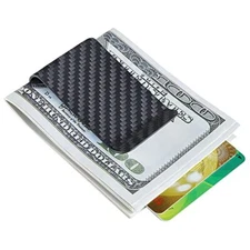 Carbon Fiber Wallet Money Clip for Cash Credit Card Business Card Holder