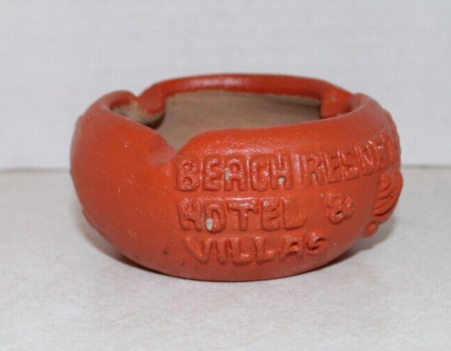 Vintage HOTEL CLUB CANTARELL -Cozumel - Art Pottery Souvenir Ashtray