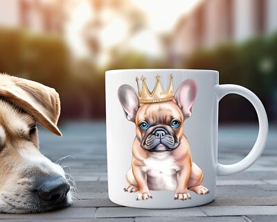 MoonWorks Tasse – Party Nontsop Mops French Bulldog, Schwarzes Interieur, 375 Ml