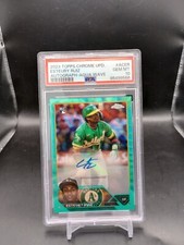 2023 Topps Chrome Update Esteury Ruiz  Autograph- Aqua Wave  /199  PSA 10