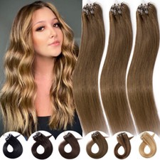 Real Thick Micro Loop Ring real Remy Human Hair Extensions Tips Beads Link ASP Q