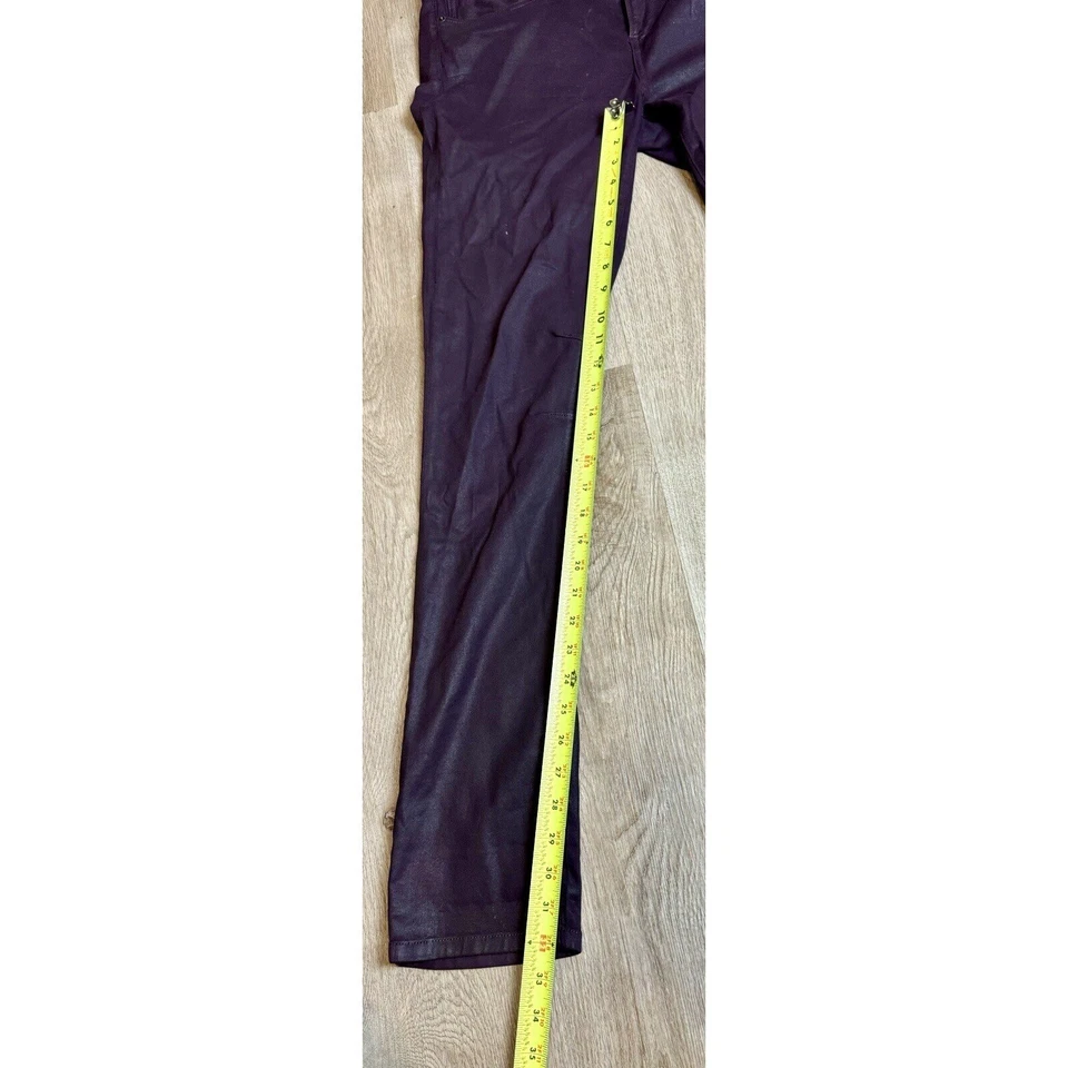 Jeans feminino Helmut Lang 32 marrom alto brilho perna magra EUA - Imagem 3 de 4