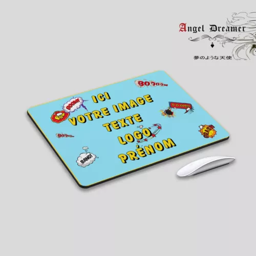 Tapis de souris personnalisé Votre Texte Logo image Photo Fond d'Ecran préféré