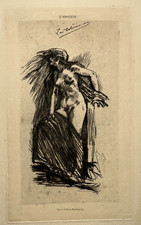 Colere FELICIEN ROPS Curiosa GRAVURE Delatre EROTIQUE Erotica XIX°