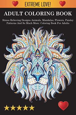 Adult Coloring Book: Stress Relieving Designs Animals,  -  NEW Adult Coloring  2