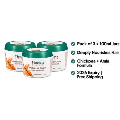 Himalaya Protein Hair Cream 100ml x 3 | Amla Chickpea | Hair Growth Nourish