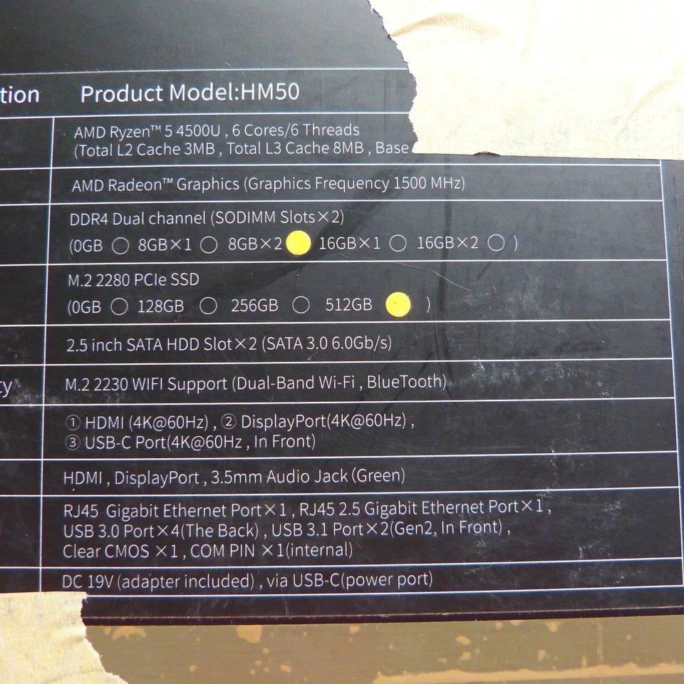 Rechner MinisForum ELITE HM50 SUB PC Mobil USBC 16GB RAM SSD Windows 11 EXTRAS - Bild 2 von 4