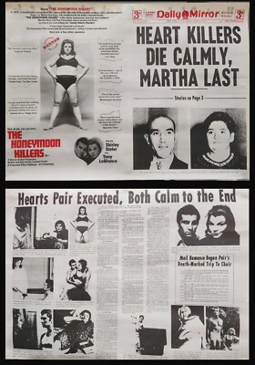 @ PRESS SHEET: HONEYMOON KILLERS 1970 serial killers 12x17 execute DS murder spr