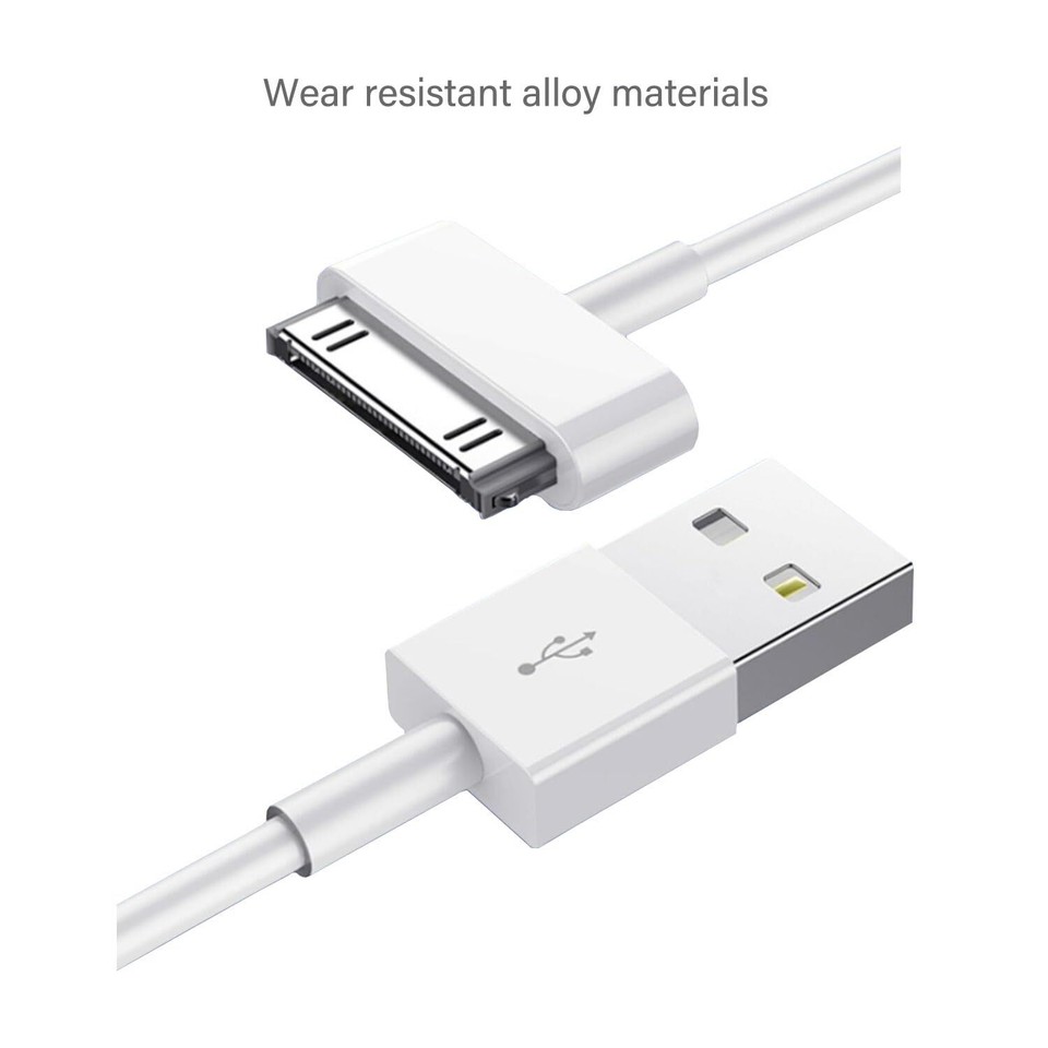 2-Pack 3ft White USB Data Sync & Charging Cable For Apple IPhone 4, 4S, IPad, IPod