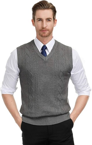 PJ PAUL JONES Men's V Neck Sweater Vest 