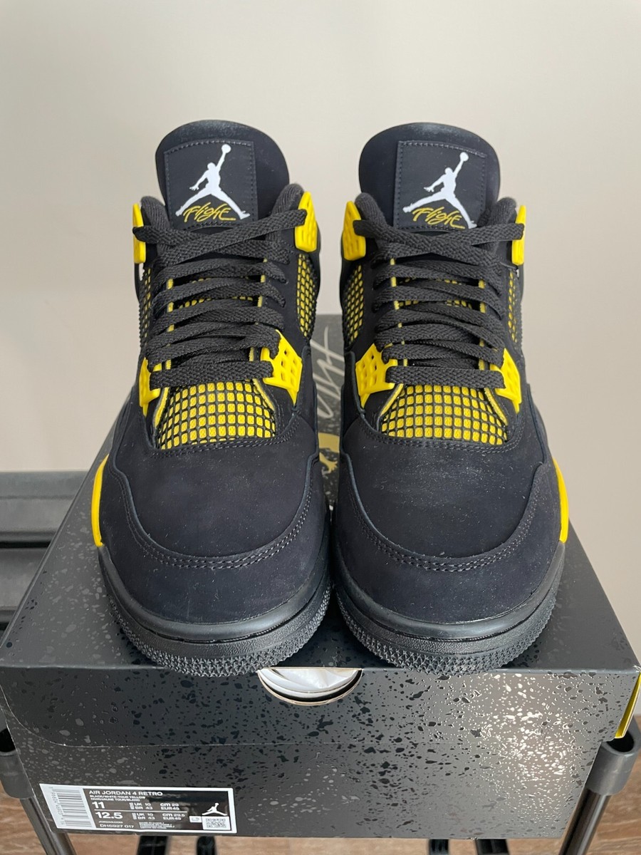 Jordan 4 Thunder Retro Size 11 DH6927-017 NEW Black Yellow Tour
