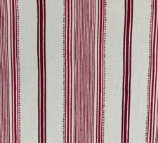 Laura Ashley Stripe Cotton HEACHAM RED Fabric  Curtain Blind Material