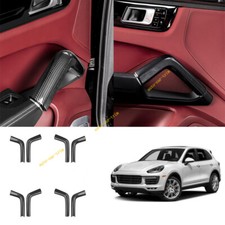 For 2018-2024 Porsche Cayenne Carbon Fiber Abs Interior Door Armrest Cover Trim