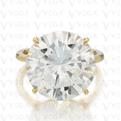 6.00Crt Round Cut Diamond Solitaire Women Engagement Ring 14K Yellow Gold Plated - image 1 of 4
