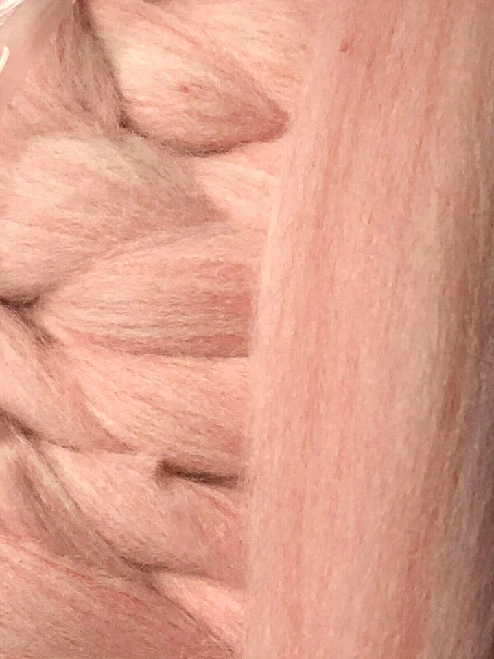 Wool Roving, Pink Wool Roving, Spin Fiber, Wool Roving For Felting, Pink Sands  - Image 4 of 4